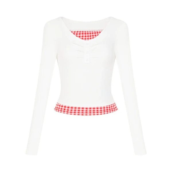 Y2K Lemon Gingham Layered Top for Retro Summer Outfits and Parties