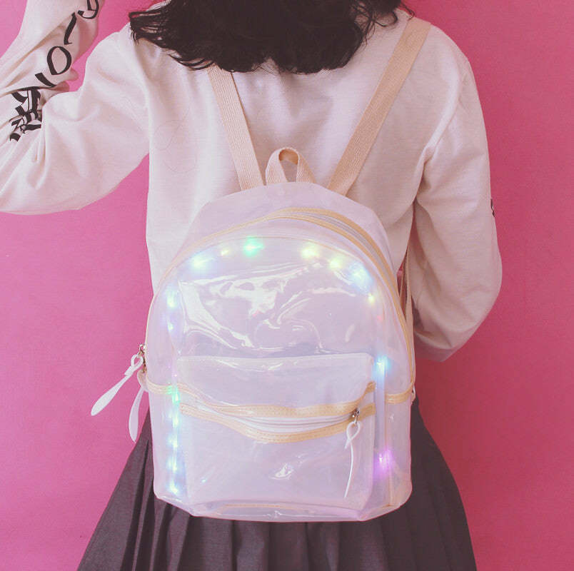 Y2K Light Show Backpack: Retro 90s Grunge Style for Summer Adventures