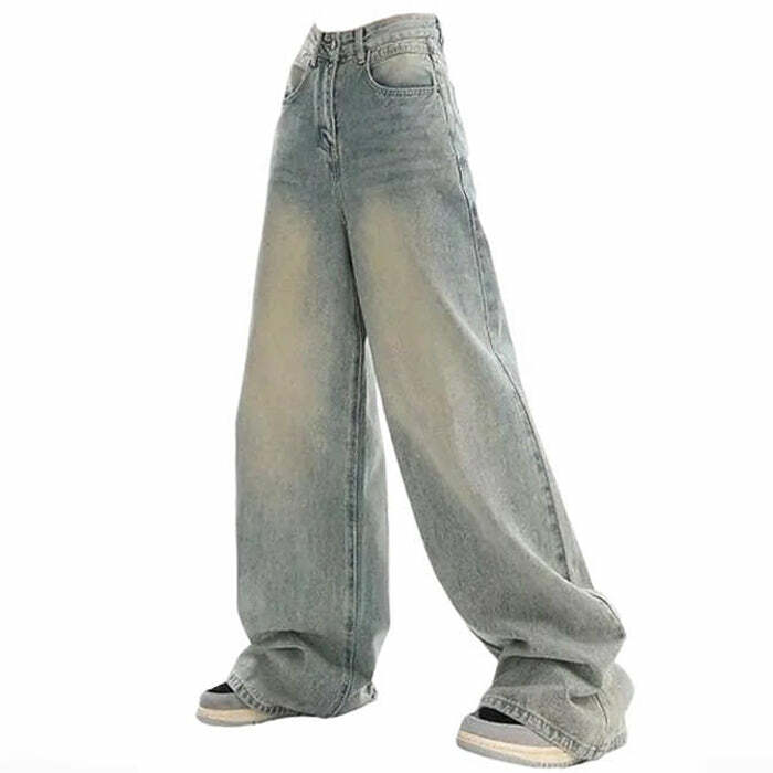 Y2K Light Wash Baggy Jeans: Retro 90s Grunge Style for Effortless Chic