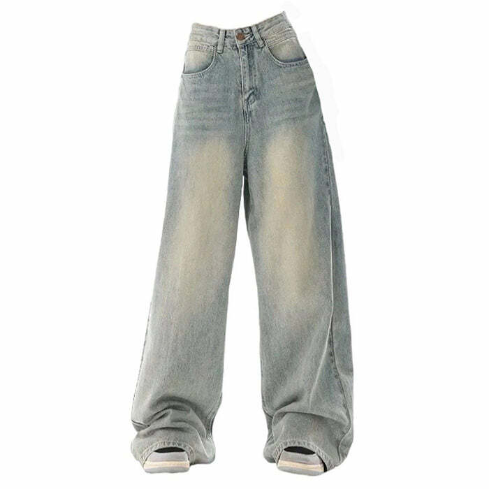 Y2K Light Wash Baggy Jeans: Retro 90s Grunge Style for Effortless Chic