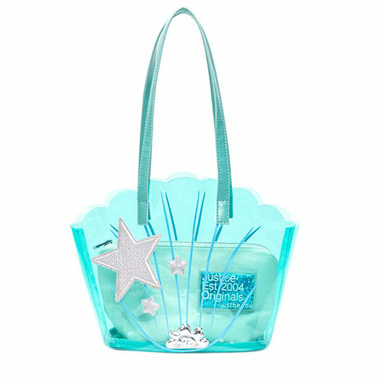 Y2K Mermaidcore Shell Transparent Bag for Summer Beach Outfits