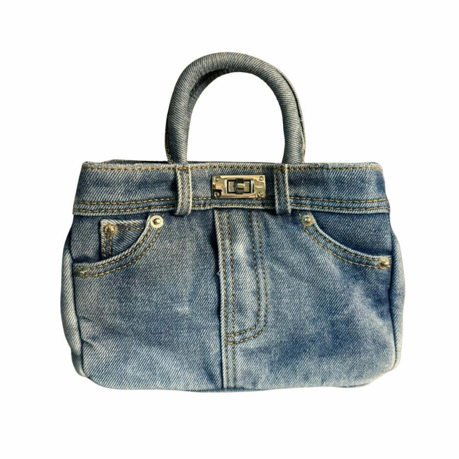 Y2K Mini Handbag in Blue Jeans - Trendy Retro Style Accessory