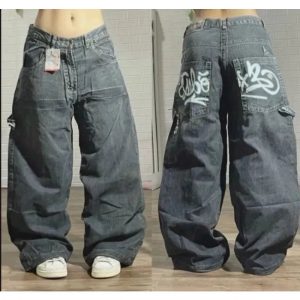 Y2K Oversized Pocket Jeans: Trendy Grunge Style for Summer Outfits