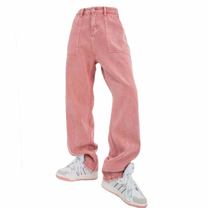 Y2K Pink Jeans: Retro 90s Fashion for Trendy Summer Outfits