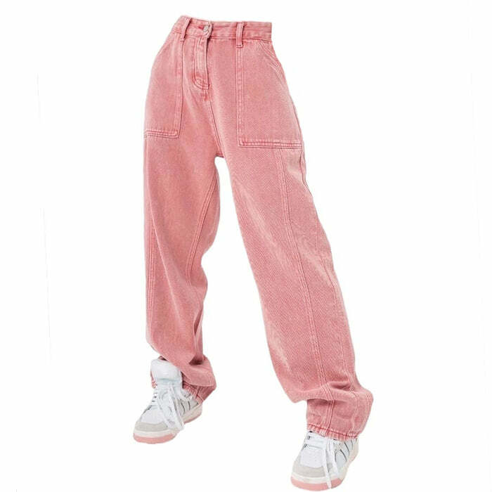 Y2K Pink Jeans: Retro 90s Fashion for Trendy Summer Outfits