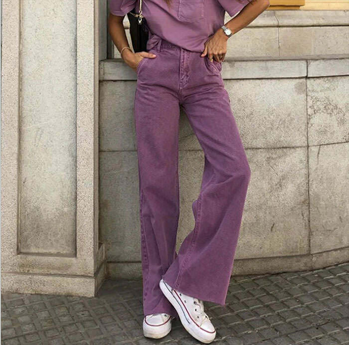 Y2K Purple Aesthetic High Waisted Jeans for Retro Summer Outfits