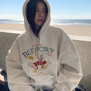 Y2K Retro Cartoon Graphic Hoodie for Trendy Summer Outfits