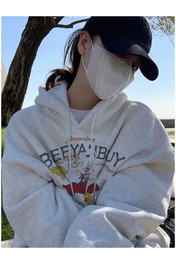 Y2K Retro Cartoon Graphic Hoodie for Trendy Summer Outfits