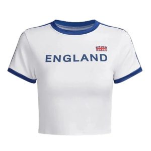 Y2K Retro England Ringer Top - Vintage 90s Grunge Summer Style