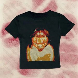 Y2K Retro Horror Graphic Baby Tee for Unique Summer Outfits