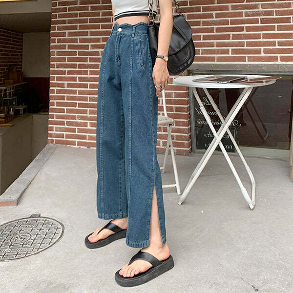 Y2K Slit Jeans: Trendy Grunge Style for Summer Outfits and Parties