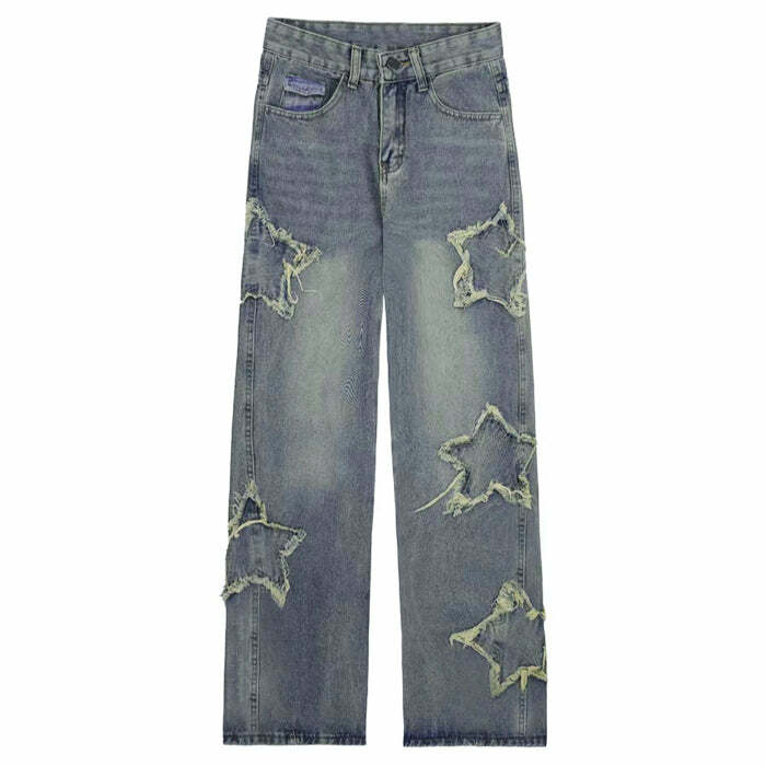 Y2K Star Baggy Jeans: Trendy Y2K Grunge Outfit for Effortless Style