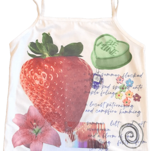 Y2K Strawberry Dreams Collage Top - Retro Summer Vibes & Grunge Style