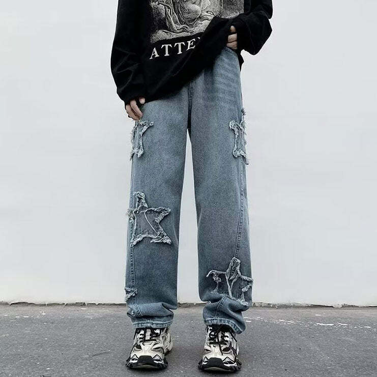 Y2K Superstar Behavior Jeans: Retro 90s Grunge Style for Trendy Outfits