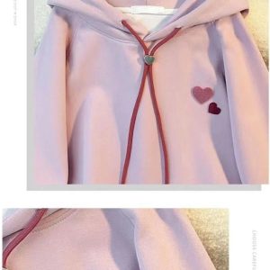 Y2K Sweetheart Charm Hoodie: Retro Grunge Style for Summer Vibes