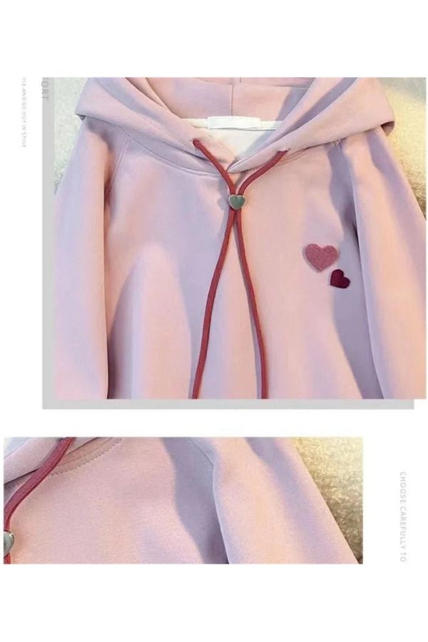 Y2K Sweetheart Charm Hoodie: Retro Grunge Style for Summer Vibes