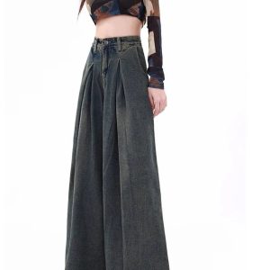 Y2K Ultra Wide-Leg Baggy Jeans for Trendy Summer Outfits & Grunge Style