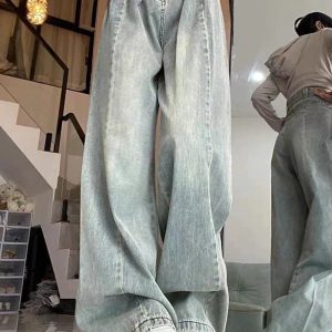 Y2K Ultra Wide-Leg Baggy Jeans: Retro 90s Grunge Summer Outfit Essential