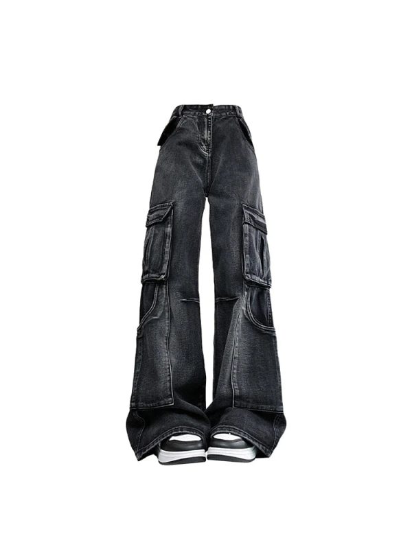 Y2K Urban Utility Cargo Jeans: Retro 90s Grunge Style for Summer Outfits