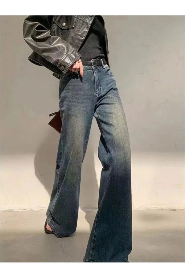 Y2K Vintage Horizon Flare Jeans for Retro Summer Outfits and Grunge Style