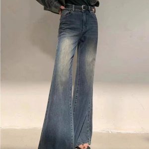 Y2K Vintage Horizon Flare Jeans for Retro Summer Outfits and Grunge Style