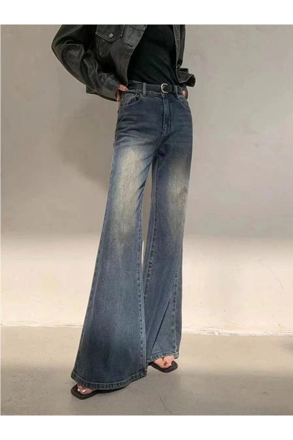 Y2K Vintage Horizon Flare Jeans for Retro Summer Outfits and Grunge Style