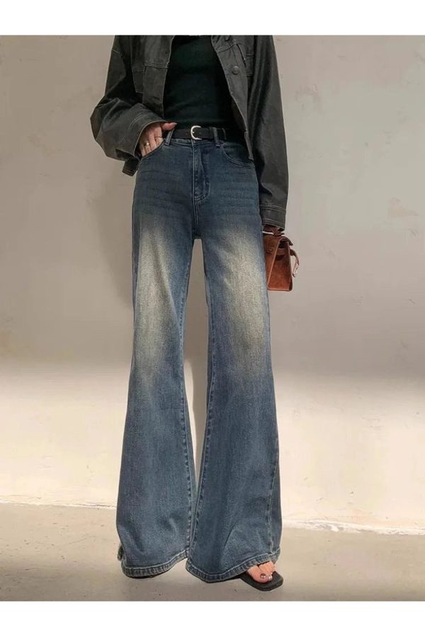 Y2K Vintage Horizon Flare Jeans for Retro Summer Outfits and Grunge Style