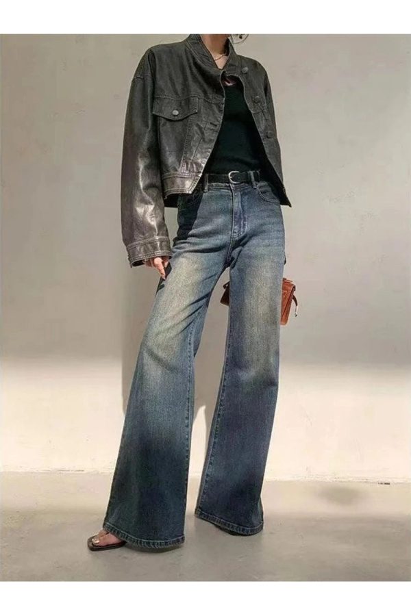 Y2K Vintage Horizon Flare Jeans for Retro Summer Outfits and Grunge Style