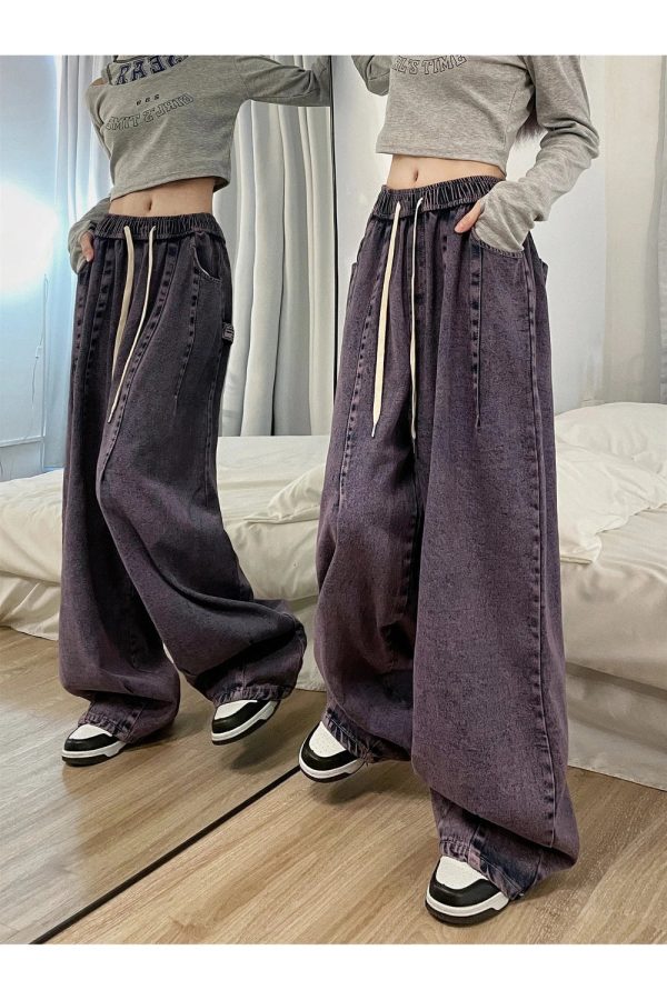 Y2K Vintage Ultra-Wide Cargo Jeans for Trendy Summer Outfits