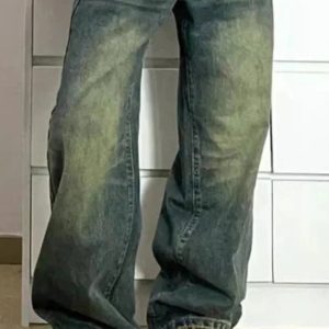 Y2K Washed Low-Rise Baggy Jeans for Retro Summer Outfits