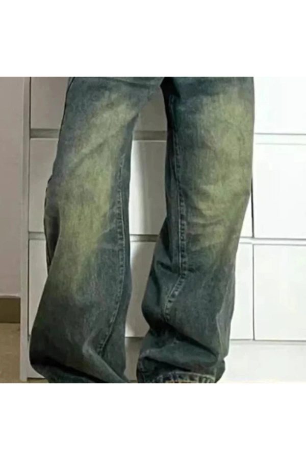 Y2K Washed Low-Rise Baggy Jeans for Retro Summer Outfits